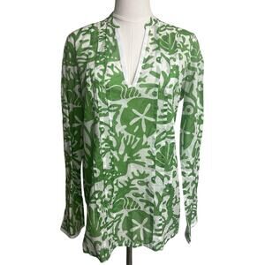 Vineyard Vines Women Long Sleeve Top M Blouse Tunic Lightweight Resortwear Beach